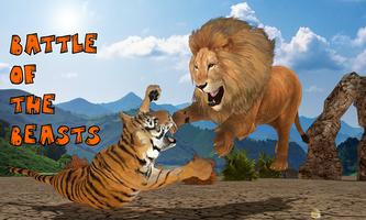 Lion Vs Tiger Wild Adventure Cartaz