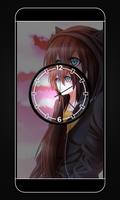 Anime Girl clock live wallpaper Affiche