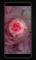 Pink Roses Live Wallpaper Clock capture d'écran 1