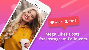 Mega Likes Posts Collage Maker for Fast Followers Affiche