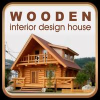 wooden house plan interior постер