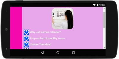 برنامه‌نما Woman Calendar Newbie Guide عکس از صفحه