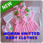 Woman Knitted baby clothes ícone