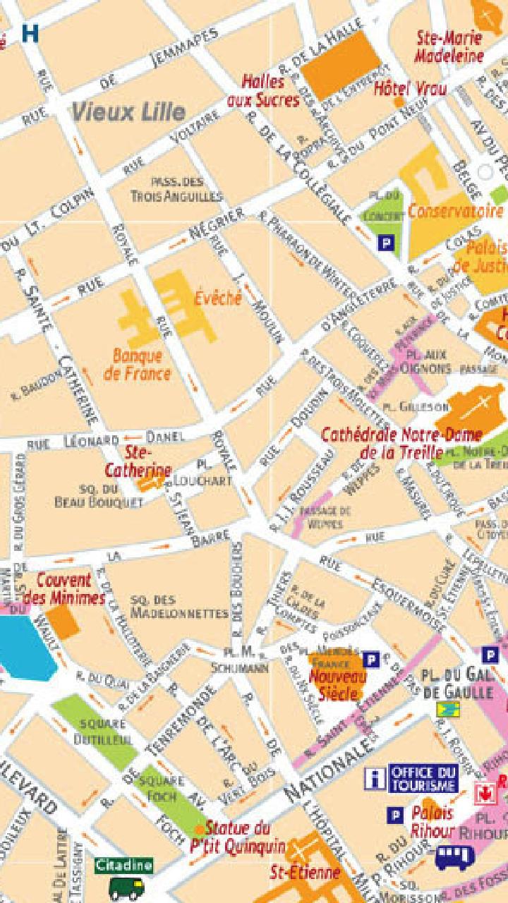 Lille Attractions Map Pdf Free Printable Tourist Map Lille Waking ...