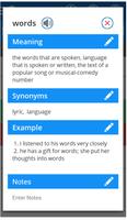 English Dictionary Words Note Cartaz