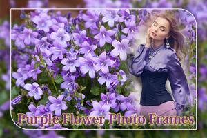 Purple Flowers Photo Frame Affiche