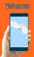 Weltkarte Kuba Plakat