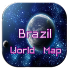 World map Brazil icône