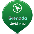 World map Grenada 아이콘