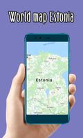 दुनिया के नक्शे एस्टोनिया पोस्टर