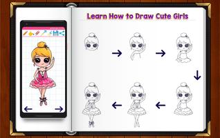 Learn How to Draw Chibi Cute Girls capture d'écran 1