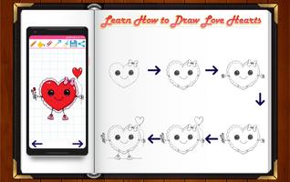 Learn How to Draw Love Hearts capture d'écran 3
