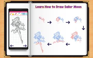 Learn How to Draw Sailor Moon ảnh chụp màn hình 1