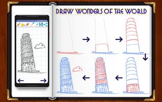 Learn How to Draw World Wonders & Famous Places Affiche