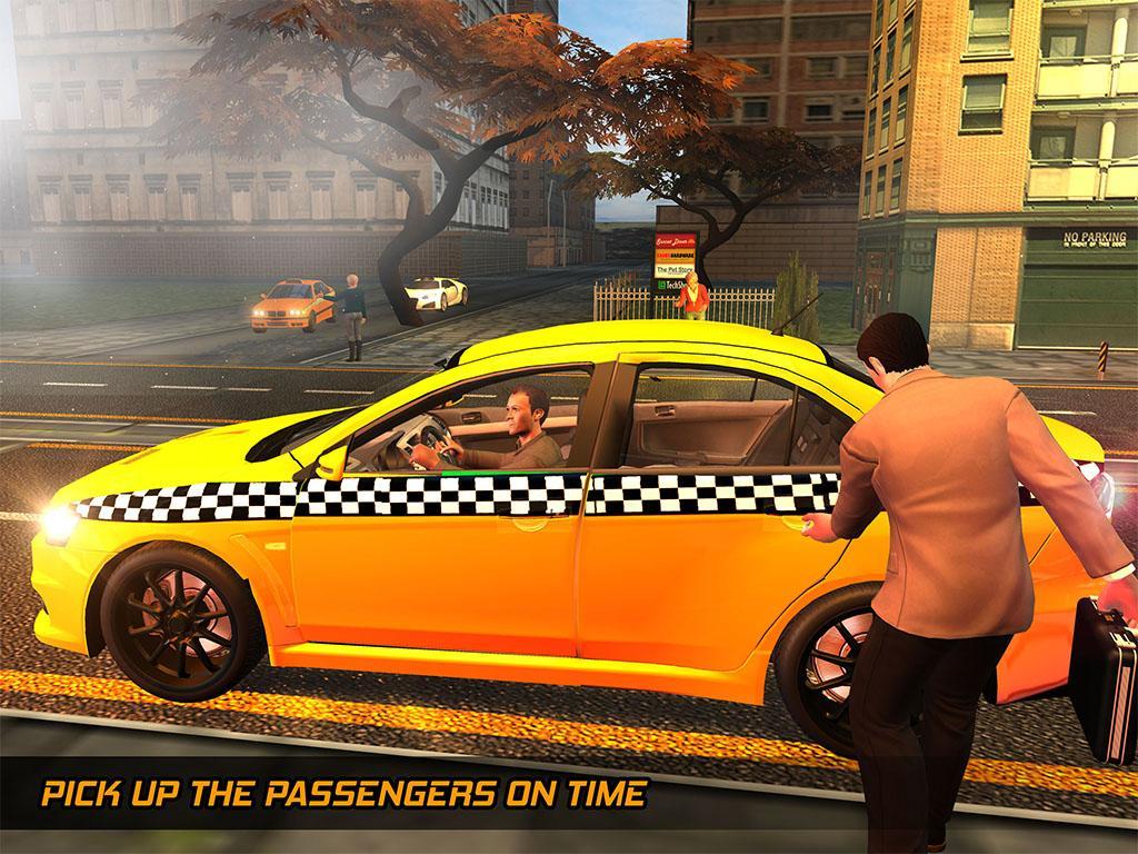 Taxi car driving