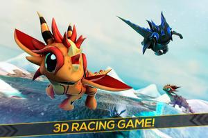 Dragons Bébé Volants 3D Affiche