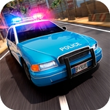 Street Police Patrol Car-icoon