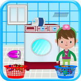 Wassen en strijken van kleding: Kids Wasserij spel-icoon