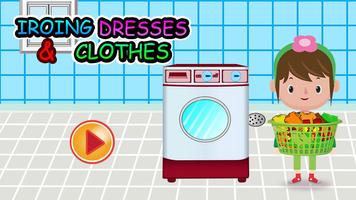Wassen en strijken van kleding: Kids Wasserij spel-poster