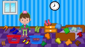 Wassen en strijken van kleding: Kids Wasserij spel screenshot 1