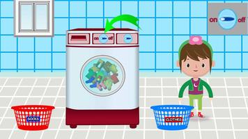 Wassen en strijken van kleding: Kids Wasserij spel screenshot 3