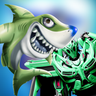 Warrior Robot Shark attack: Real shark robot Games آئیکن