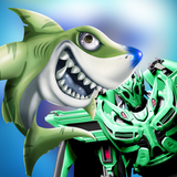 Warrior Robot Shark attack: Real shark robot Games icône
