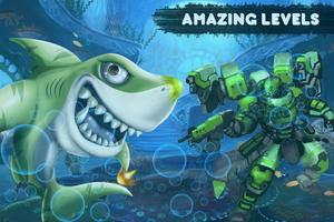 Warrior Robot Shark attack: Real shark robot Games ảnh chụp màn hình 1