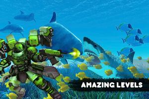 Warrior Robot Shark attack: Real shark robot Games Ekran Görüntüsü 2