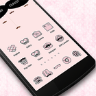 Pink Mustache Theme Icon icono