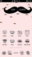 Pink Mustache Theme Icon captura de pantalla 1