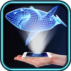angry shark hologram simulator أيقونة