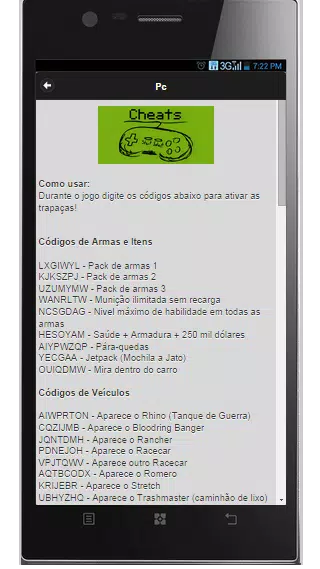 Codigos Gta San Andreas cheat APK pour Android Télécharger