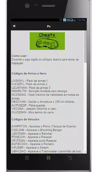 Codigos GTA San Andreas Android