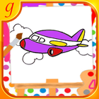 Plane Coloring and Drawing Book icône