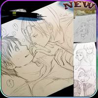 Drawing Anime Couple Ideas الملصق