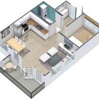 3D Home Floor Plan Designs HD Affiche
