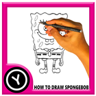 How to draw spongebob أيقونة