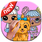 Draw cute lol dolls girls & pets easy way আইকন