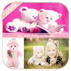 Cute Pink Teddy wallpaper icône