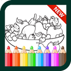 Fruit Vegetables coloring book for Kids icône