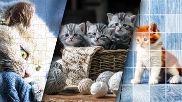 Cute Kitten Puzzle Kit & Wallpapers plakat