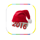 Sticker christmas santa hat icon