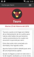 Tauro Horoscopo Diario اسکرین شاٹ 1