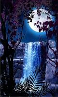 Night Waterfall LWP Affiche