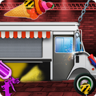 Fabrique de camion de crème glacée: jeux voiture icône