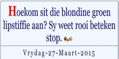 Grap van die dag Afrikaans Fun poster