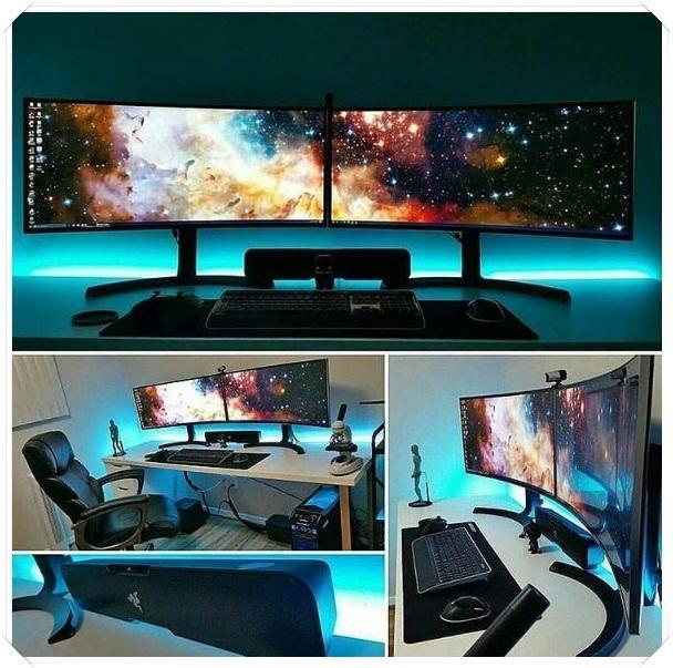 photo Gaming Setup Drawing Easy modern computer gaming setup idea for