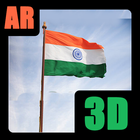 India Flag 3D Independence Day 15 Aug 2018 Augment biểu tượng