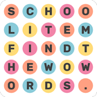 Find word of school items icon